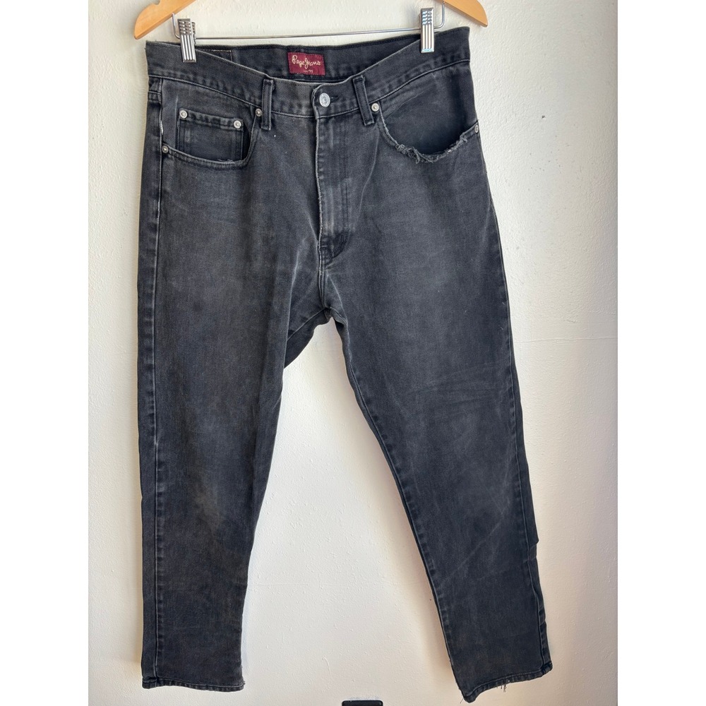 Pepe Jeans London Mens Black Straight Leg‎ Denim Jeans Size 31x31 (fits 33x31)
